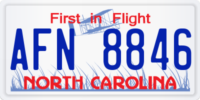 NC license plate AFN8846