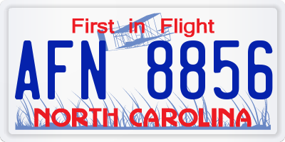 NC license plate AFN8856