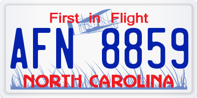 NC license plate AFN8859