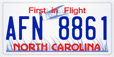 NC license plate AFN8861