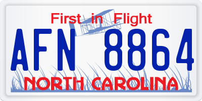 NC license plate AFN8864