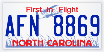 NC license plate AFN8869