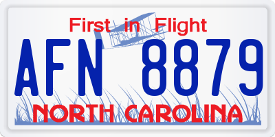 NC license plate AFN8879