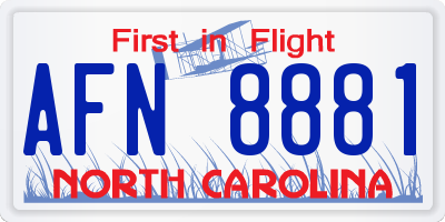 NC license plate AFN8881