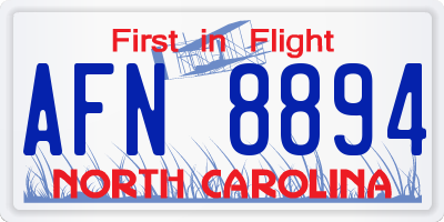 NC license plate AFN8894