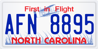 NC license plate AFN8895