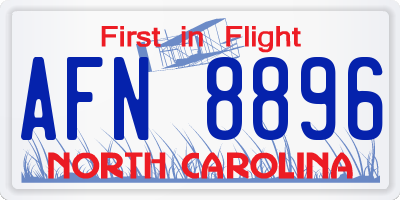 NC license plate AFN8896