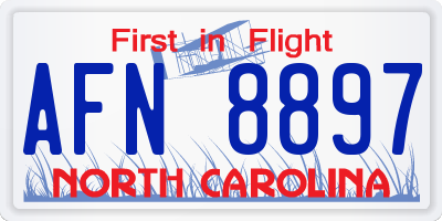 NC license plate AFN8897