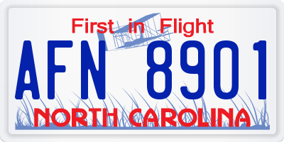 NC license plate AFN8901