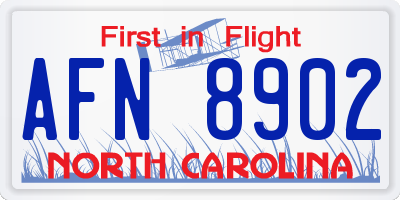 NC license plate AFN8902
