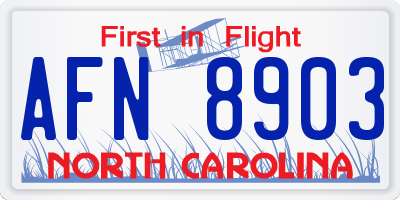 NC license plate AFN8903