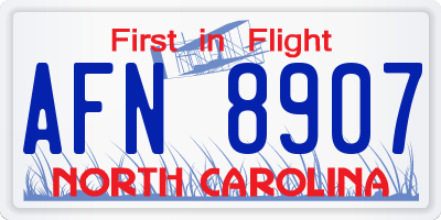NC license plate AFN8907