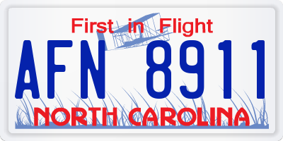 NC license plate AFN8911