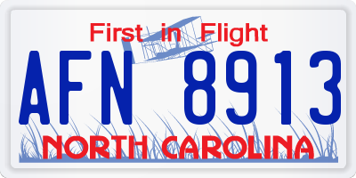 NC license plate AFN8913