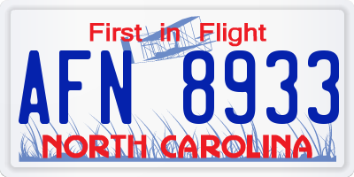 NC license plate AFN8933