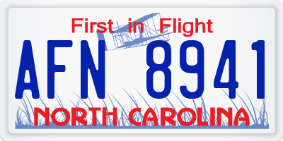 NC license plate AFN8941