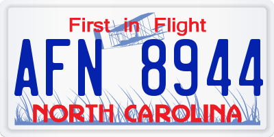 NC license plate AFN8944