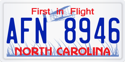 NC license plate AFN8946