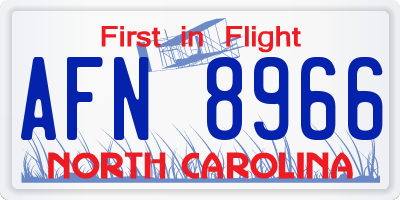 NC license plate AFN8966