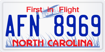NC license plate AFN8969