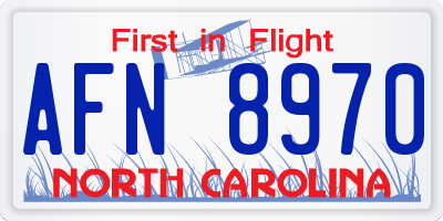 NC license plate AFN8970