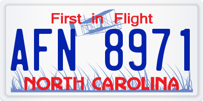 NC license plate AFN8971