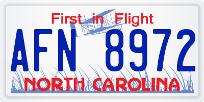 NC license plate AFN8972