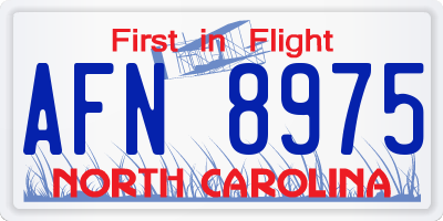 NC license plate AFN8975