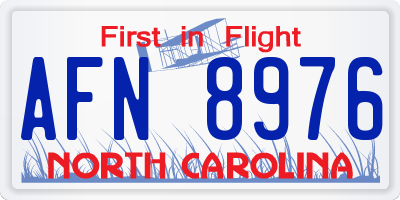 NC license plate AFN8976