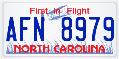 NC license plate AFN8979