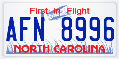 NC license plate AFN8996