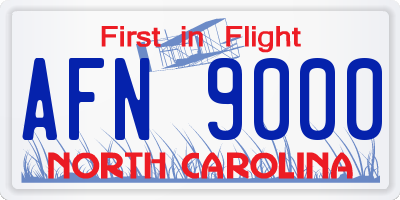 NC license plate AFN9000