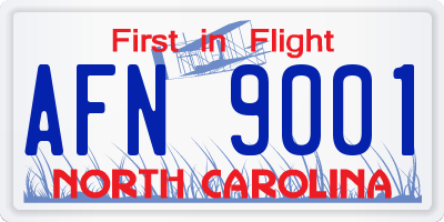NC license plate AFN9001
