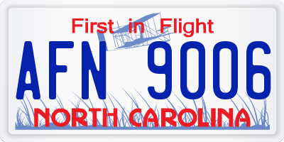 NC license plate AFN9006