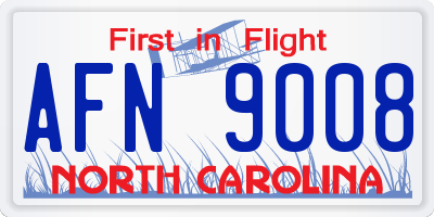 NC license plate AFN9008