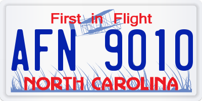 NC license plate AFN9010