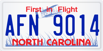 NC license plate AFN9014