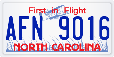 NC license plate AFN9016