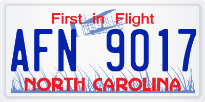 NC license plate AFN9017