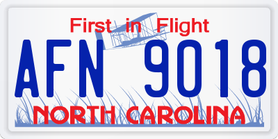 NC license plate AFN9018