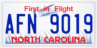 NC license plate AFN9019