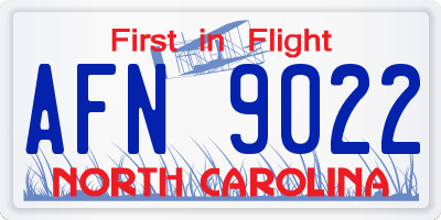 NC license plate AFN9022