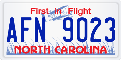 NC license plate AFN9023