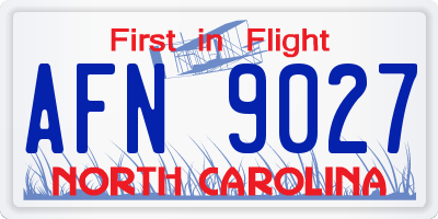 NC license plate AFN9027