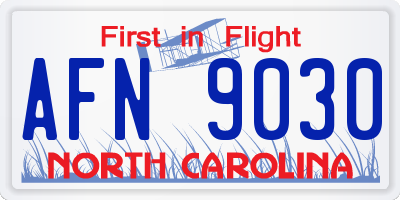 NC license plate AFN9030