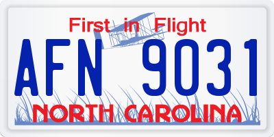 NC license plate AFN9031