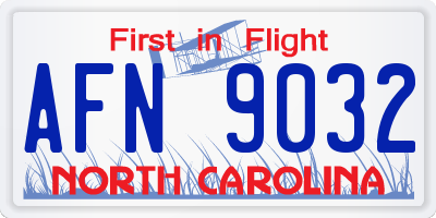 NC license plate AFN9032