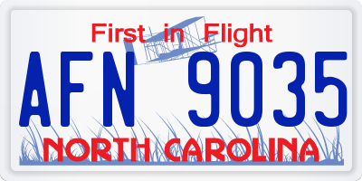 NC license plate AFN9035