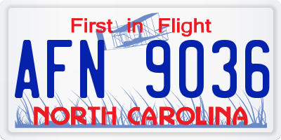 NC license plate AFN9036