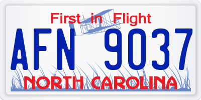 NC license plate AFN9037